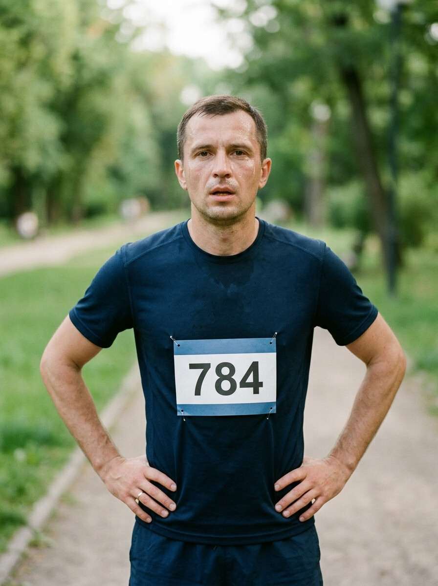 Ілюстративне фото: чоловік після забігу